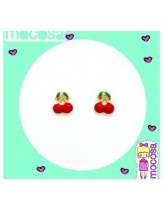 PENDIENTES MOCOSA CEREZAS 18K