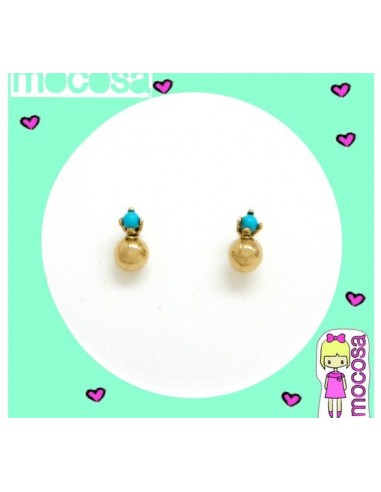 PENDIENTES MOCOSA BOLA CORAL 18K
