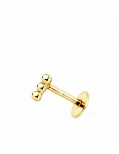 PIERCING OREJA 3 BOLITAS 18K