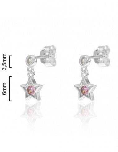 PENDIENTES LARGOS ZIRC.ESTRE.PLATA ROD