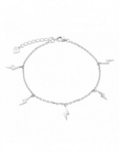 PULSERA 5 RAYOS COLGANDO PLATA