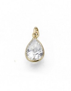 COLGANTE PERA CIRCON.18K