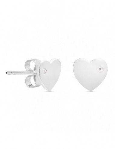 PENDIENTES CORAZON PIEDRAS PLATA