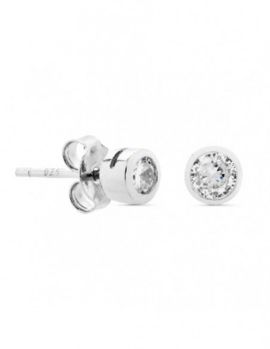 PENDIENTES CHATON 3MM GALER,TACO PLATA
