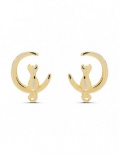 PENDIENTES GATO LUNA PLATA