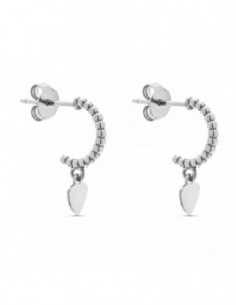 PENDIENTES BOLITAS CORAZ PLATA