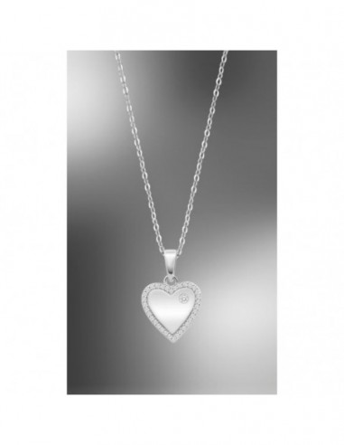 LOTUS PLATA COLLAR MUJER CORAZ.CIRC.